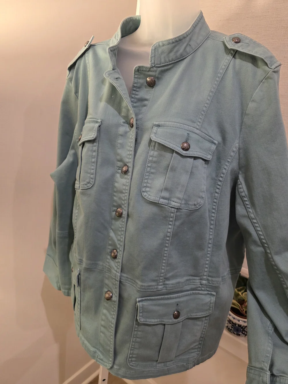 Talbots Utility Button-Front Jacket in Sage Green Size 2X - Picture 16 of 16